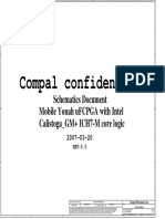 Compal Confidential: Mobile Yonah uFCPGA With Intel Calistoga - GM+ ICH7-M Core Logic Schematics Document