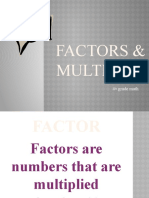 Factors & Multiples: Mrs. Walker 4 Grade Math