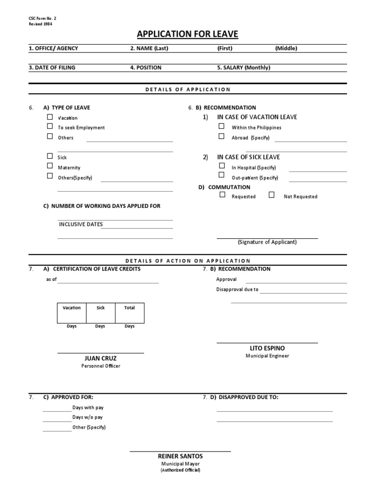 Government Leave Application Format | PDF | Government