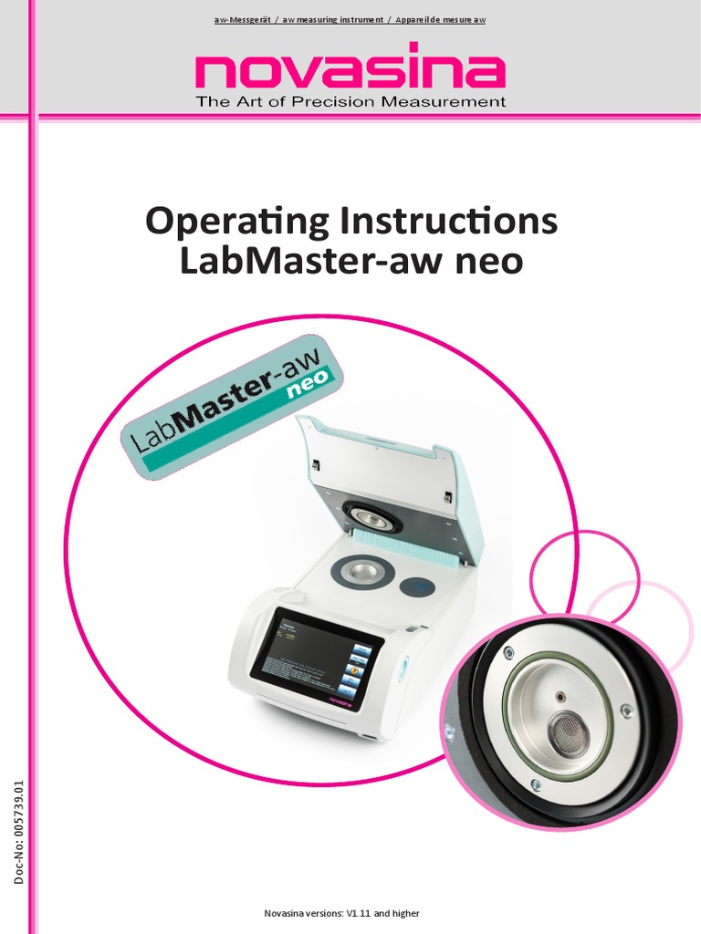 Operating Instructions Labmaster Aw Neo Novasina Versions V1 11 And