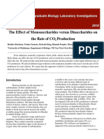 The Effect of Monosaccharides Versus Disaccharides On The Rate of CO Production