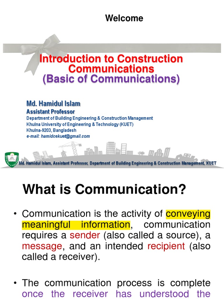 Introduction To Construction Communications | PDF | Communication ...
