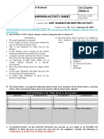 Grade 10 Unit and Summative Written Activity