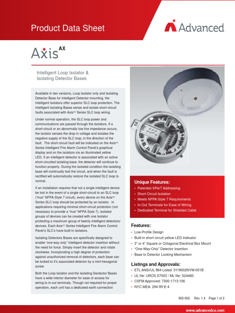 Intelligent Loop Isolator & Detector Base | PDF | Electronics ...