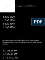 A. SAE 1320 B. SAE 1230 C. SAE 2340 D. SAE 4230: A Manganese Steel Containing Approximately 0.20% Carbon