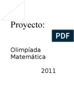 Proyecto.olimpiadas matemáticas 2011