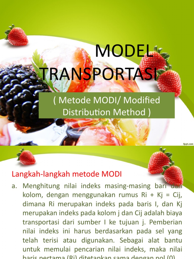 Metode MODI dalam Transportasi | PDF