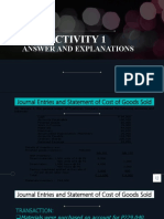 Journal Entries and Cost of Goods Sold