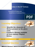 Filipino Fiction in The 21 Century: Elements of Fiction and Guidelines in Analyzing Fiction