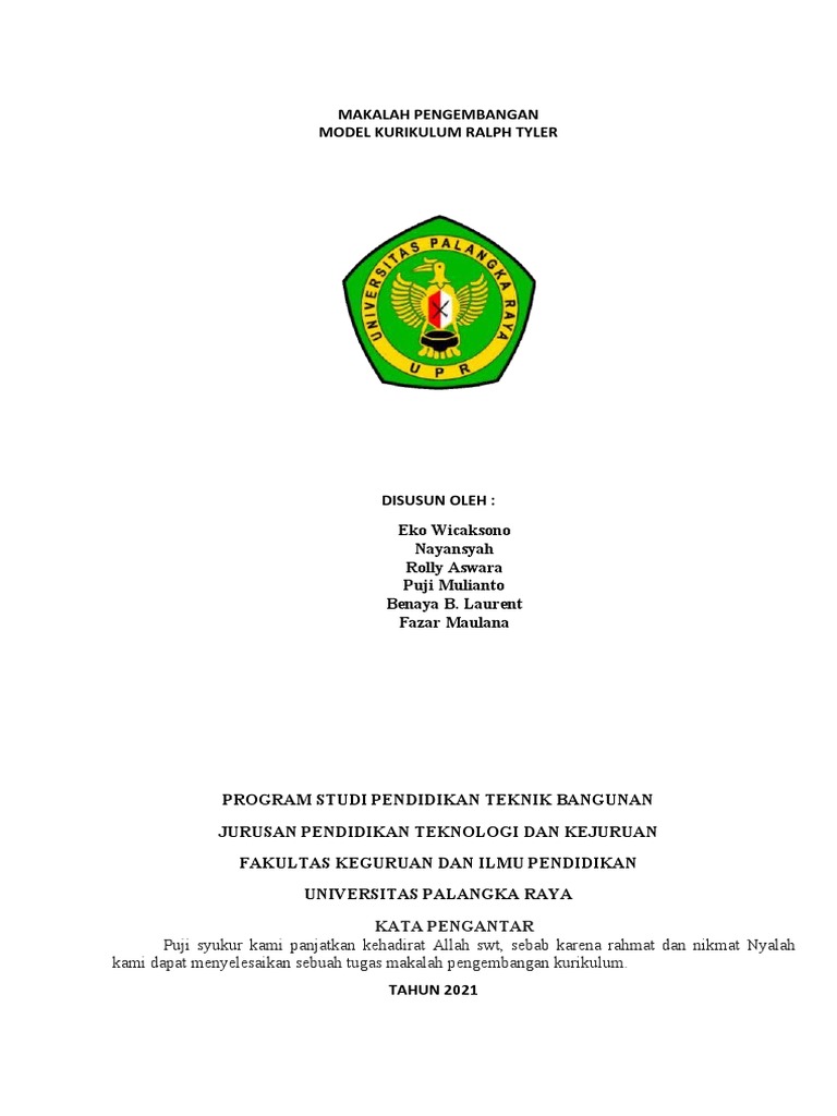 Model Pengembangan Kurikulum Tyler | PDF