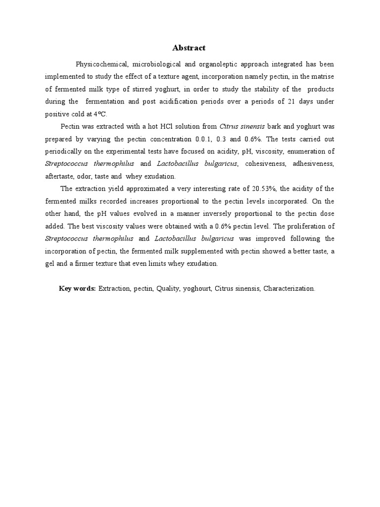 Streptococcus Thermophilus and Lactobacillus Bulgaricus, Cohesiveness ...