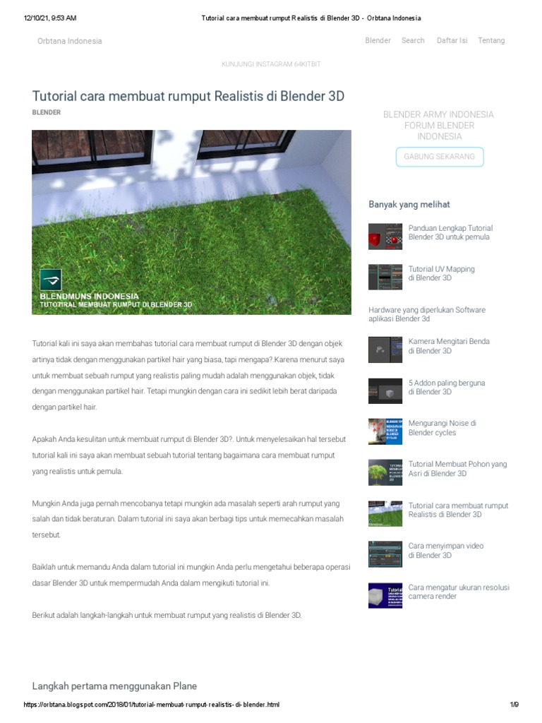 Tutorial Membuat Rumput 3D Realistis | PDF