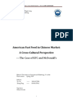 American Fast Food in Chinese Market: A Cross-Cultural Perspective