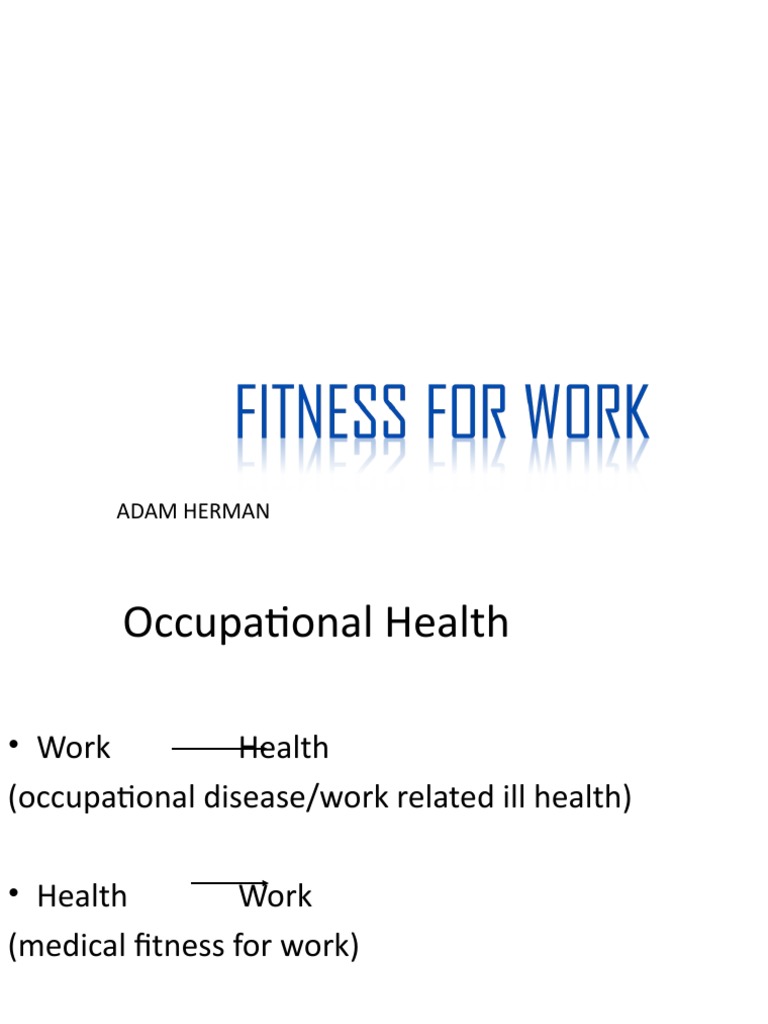 Fit To Work | PDF
