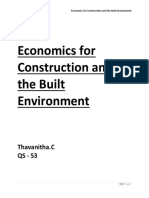 Economics For Construction and The Built Environment: Thavanitha.C QS - 53