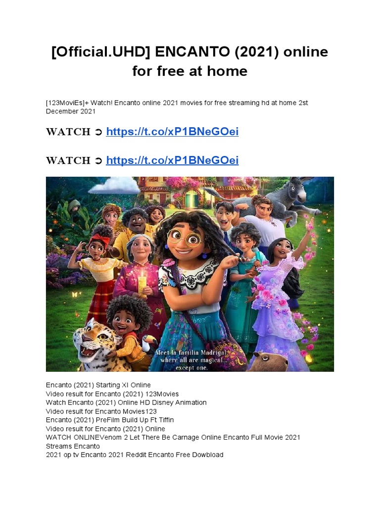 (Official UHD) ENCANTO (2021) Full Online For Free at Home