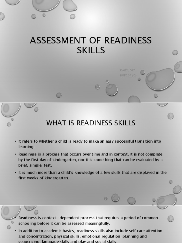 Assessment Of Readiness Skills Pdf Reading Comprehension Mental