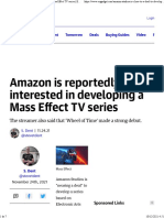 Amazon Is Reportedly Interested in Developing A Mass Effect TV Series Engadget