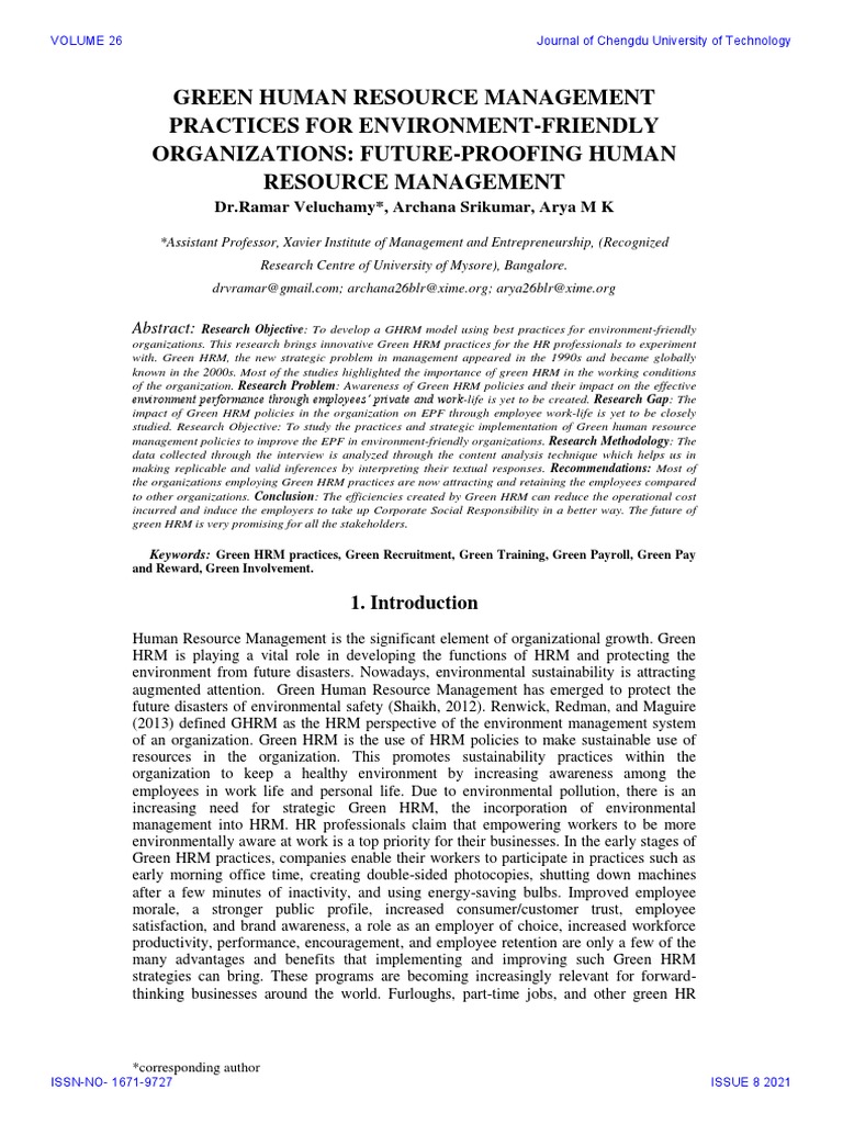 Green HRM Practices for Sustainability | PDF | Human Resource ...