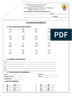 Avaliação de Matematica