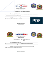 Certificate of Appearance: Bryan M. Openano