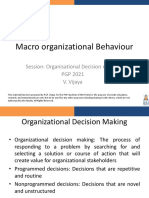 Macro Organizational Behaviour: Session: Organisational Decision Making PGP 2021 V. Vijaya