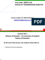 Course Code: 18BTC111A Course Title: Principles of Transmission Genetics