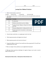 Measuring Noise Pollution Worksheet: Experiment Location Noise Level (DB)