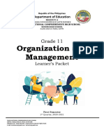 Organization and Management: Grade 11