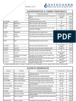 Price List: Damp-Proofing, Waterproofing & Timber Treatments