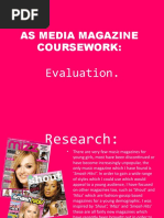 As Media Magazine Course Work Evaluation