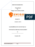 Services Marketing Project Report On Swiggy's Service Delivery Model