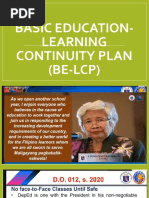 Basic Education-Learning Continuity Plan (BE-LCP)