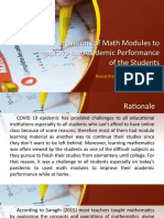 Provisions of Math Modules To Improve The Academic Performance of The Students