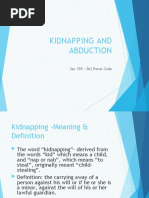 Kidnapping and Abduction: Sec 359 - 362 Penal Code