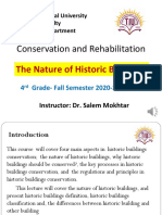 Conservation and Rehabilitation: The Nature of Historic Buildings