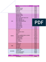 Lista de Precios Bissú