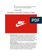 Strengths in The SWOT Analysis of Nike