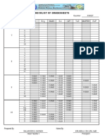 checklist of gradesheets