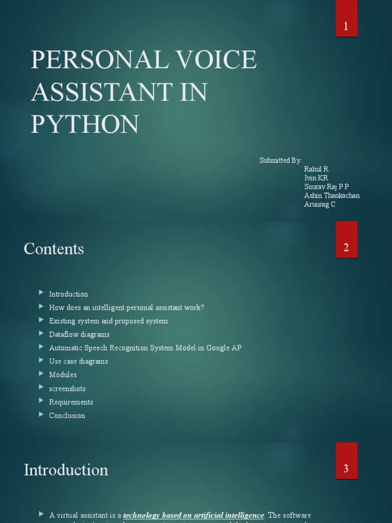 Personal Voice Assistant in Python | PDF | Speech Recognition ...