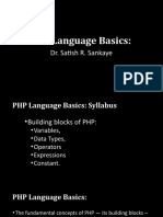 PHP Language Basics:: Dr. Satish R. Sankaye