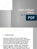 Jenis Lembaga Sosial Power Point