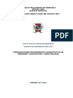 Ordenanza de Procedimientos Administrativo Urbanismo, Construccion Habitabilidad