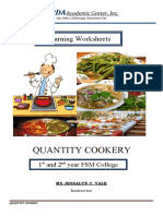 Quantity Cookery: Learning Worksheets