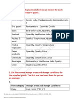 This Study Resource Was: 1. Identify 3 Details You Must Check On An Invoice For Each For The Following Types of Goods