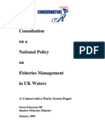Consultation Ona National Policy On Fisheries Management in UK Waters