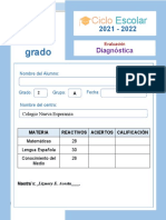 Examen Diagnóstico Segundo Grado 2021