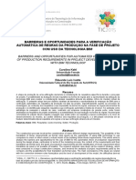 002_barreiras e Oportunidades Para a Verificação Automática de Regras Da Produção Na Fase de Projeto Com Uso Da Tecnologia Bim