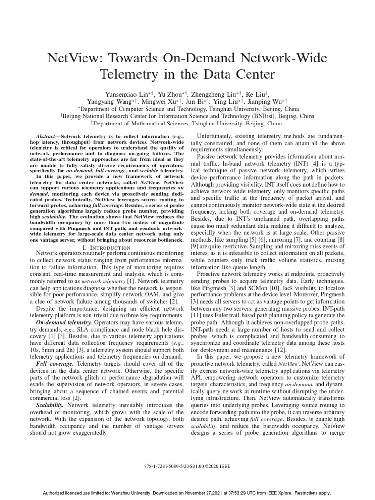 NetView Towards OnDemand NetworkWide Telemetry in The Data Center