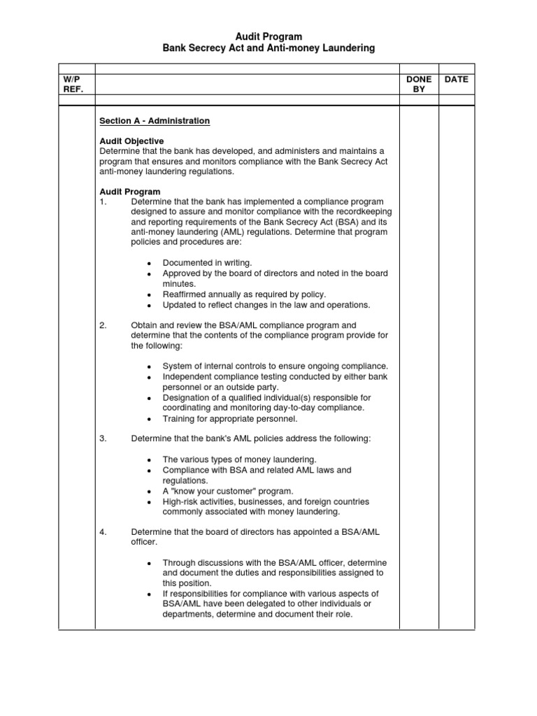Audit Program Money Laundering 2 Money Laundering Government